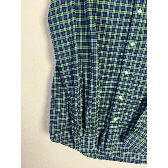 Ralph‎ Lauren Medium Plaid Button Down Shirt Green Blue Orange Pony Logo - Picture 6 of 12